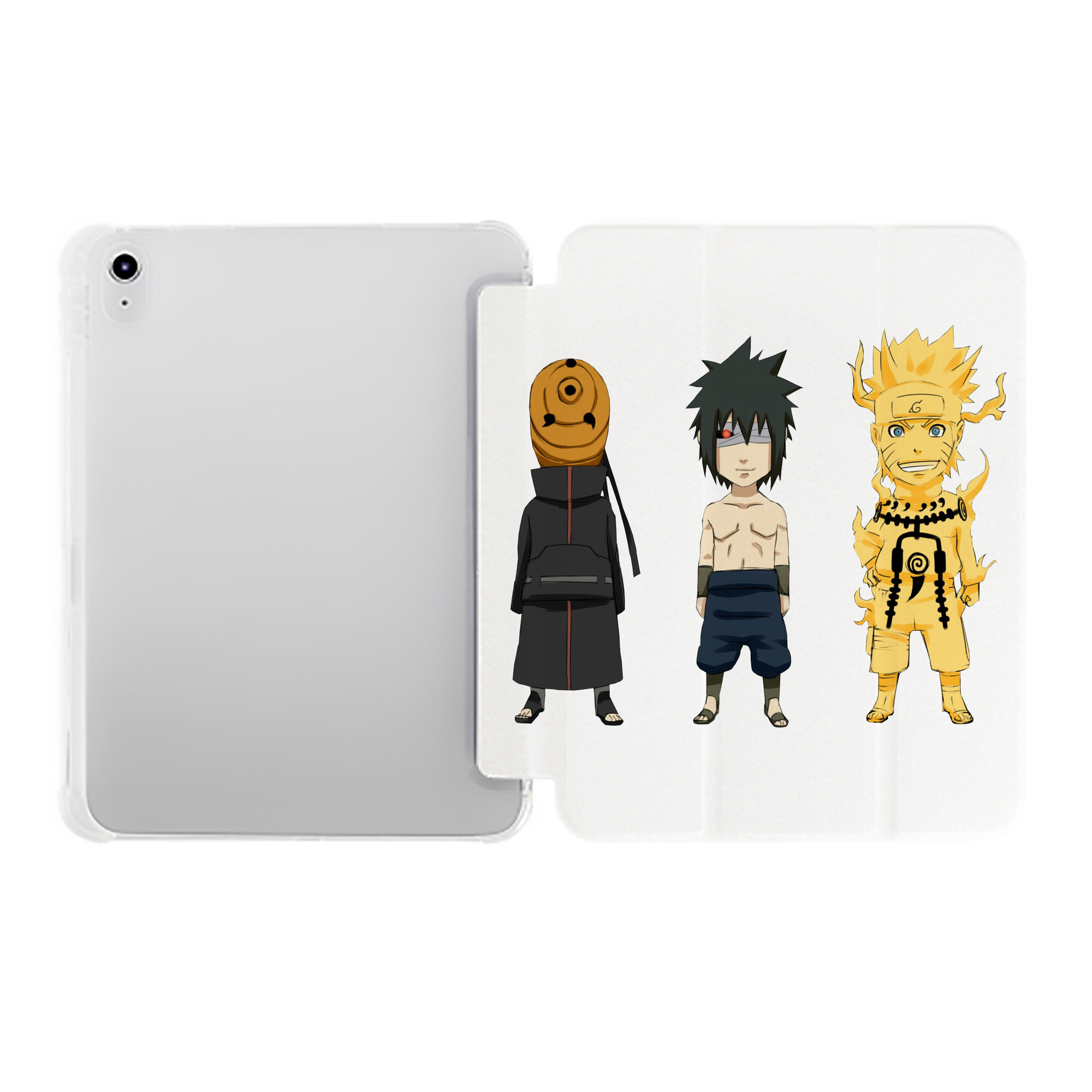 （画像用） NARUTO -ナルト- うちは サスケ Uchiha Sasuke IPad ケース ペン収納付き 三つ折りスタンド PUレザー×シリコン 対応機種9.5/10.5/10.9インチ